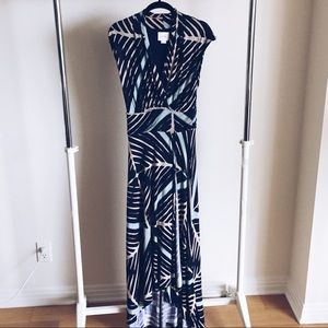 Anthropologie v-neck cotton maxi dress